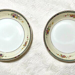 HEINRICH & Co SELB Bavaria Coupe Soup Bowl - Set of 2, Floral Sprays, Gold Trim